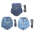 thumbnail image 5 of Wisremt Small Dog Cat Denim Vest Jacket Harness, Puppy Harness Leash Set,Easy on And Off, 5 of 6
