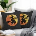 thumbnail image 2 of Outdoor Waterproof Pillow Covers Witch Broom Halloween Night Moon Decorative Throw Pillow Protectors,Pumpkin Bat Black Damask Flower Pillowcase Cushion Cases for Patio Sofa Garden,16x16in,2 Pack, 2 of 9