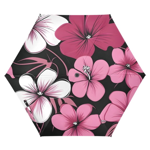 ALAZA Cherry Flower-a2 UPF 50  Compact Folding Umbrella for Rain Travel Umbrella Packable