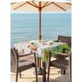 thumbnail image 3 of Outdoor Tablecloth with Umbrella Hole for Patio/Picnic/Party/Camping, Groundhog Day Waterproof Table Cloth Square Cover Washable, Colorful Ribbon Spring Vintage (54"x 54"), 3 of 8