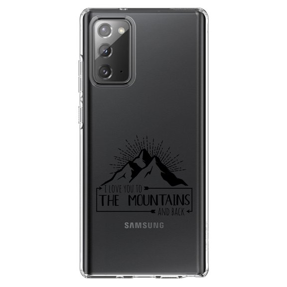 DistinctInk Clear Shockproof Hybrid Case for Galaxy Note 20 ULTRA (6.9" Screen) - TPU Bumper Acrylic Back Tempered Glass Screen Protector - I Love You to the Mountains and Back