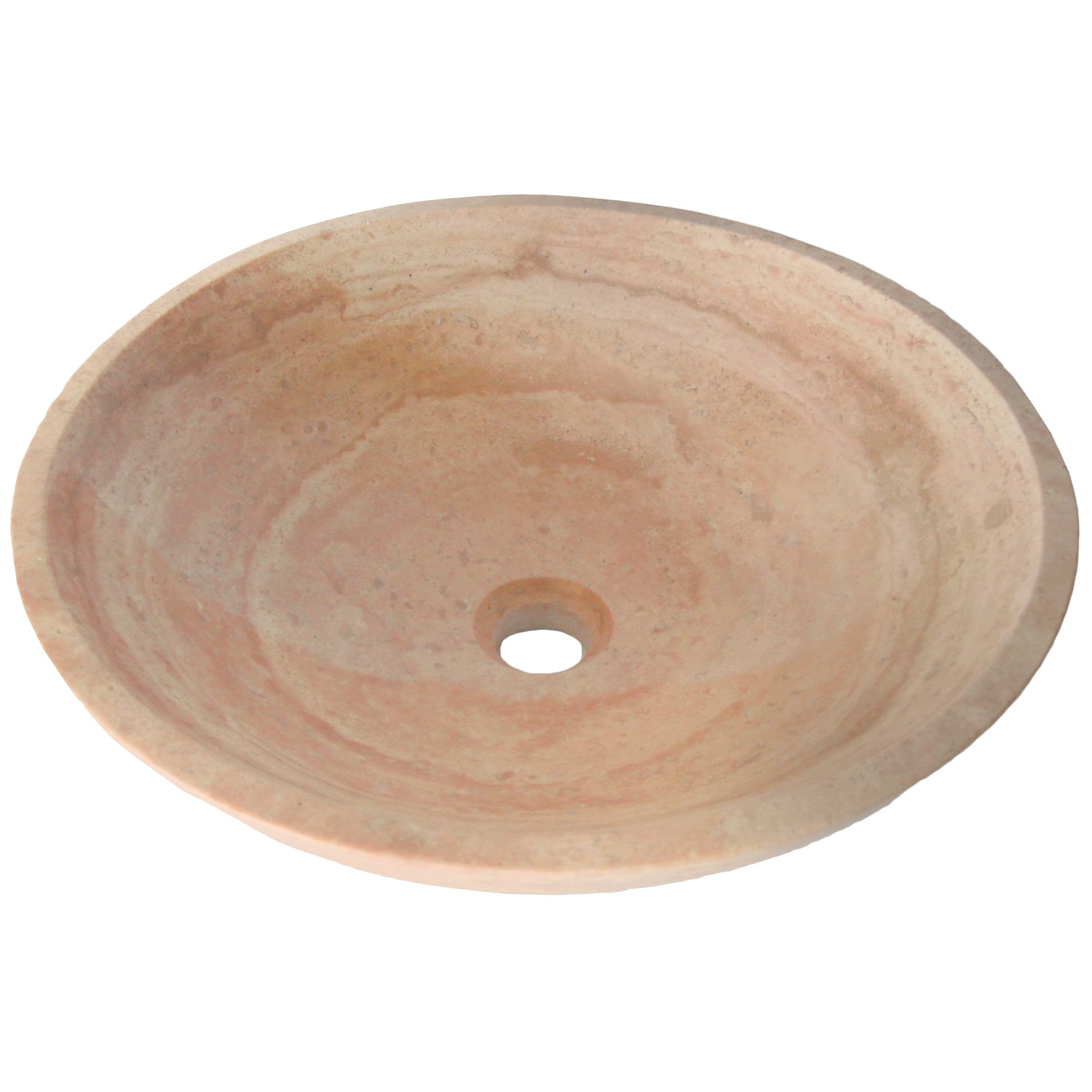 Novatto NSFC-BT359ORB Beige Travertine Stone Vessel Set w/ Faucet and Umbrella Drain, Oil Rubbed Bronze