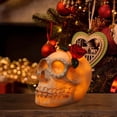 thumbnail image 3 of Halloween LED Glowing Resin Head Desktop Ornament Scary Decorative Centerpiece for Home Party, 3 of 7