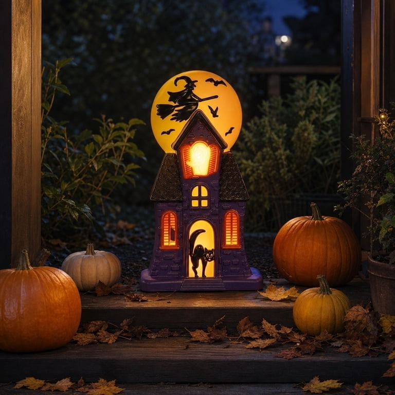 2026 Summerween Haunted House Blow Mold Light Up Purple Glow