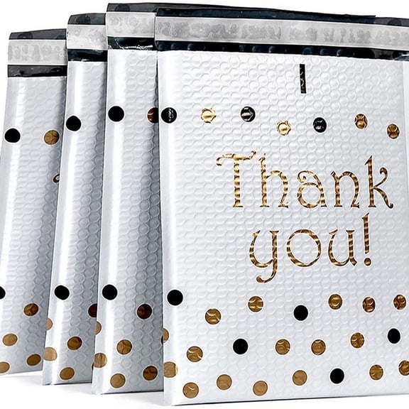 Thank you Rectangle Kraft Paper Mailers Self-Seal Padded Envelopes Mailing Envelopes for Packaging White 29x24cm DIY