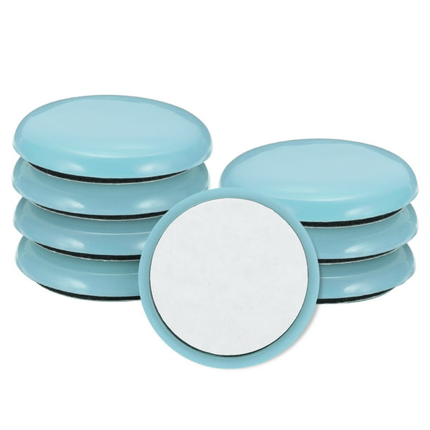 Deslizadores de muebles de 38 mm, 8 piezas, deslizadores redondos autoadhesivos para muebles pesados en alfombra, protectores de superficie para mesa, escritorio y sofá, azul