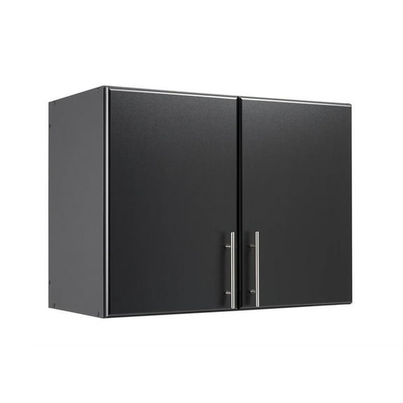 Pemberly Row Contemporary 32" Stackable Wall Cabinet in Black