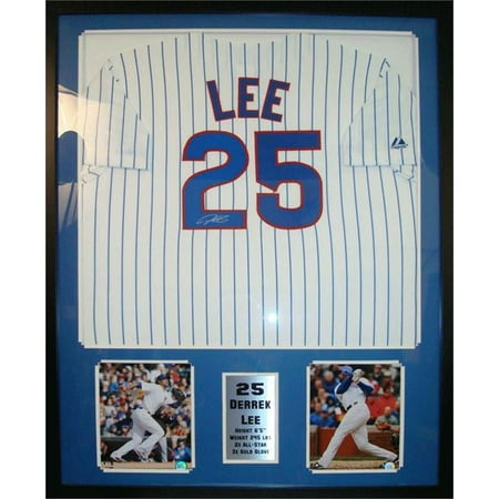 MLB Derrek Lee Autographed Shadowbox with Jersey and Photo, 36x44