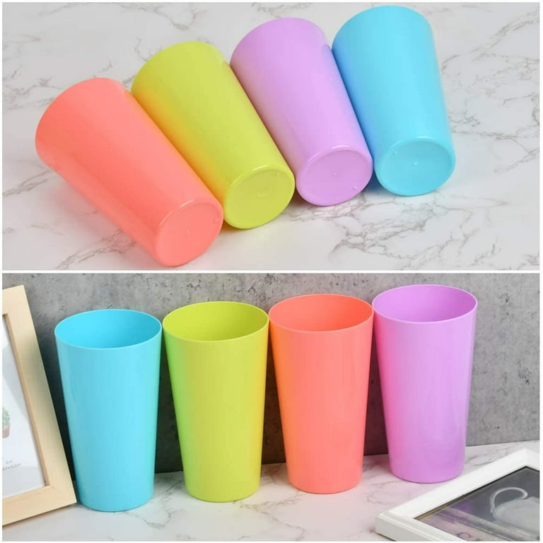 Topboutique 12Pcs Reusable Plastic Cups 400ml Small Plastic Drinking Cups  Tumblers Set for Children Kids, Kitchen, Outdoor Parties, Picnics, BBQ's,  Travels(Random Colors) 