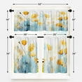 thumbnail image 5 of Floral Kitchen Curtains Watercolor Window Curtains Valance and Tier Set 36 Inch, Abstract Blue Yellow Flower Rod Pocket Short Tier Curtain, Artistic Small Cafe Curtains for Kitchen Decor, 5 of 6