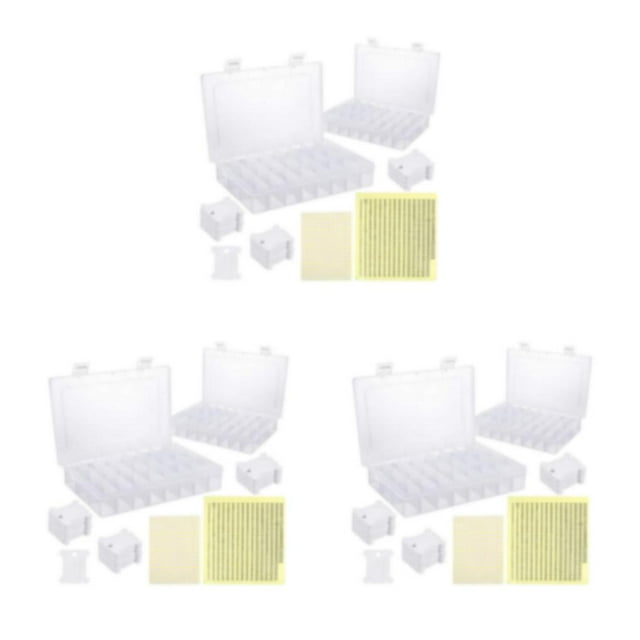 Youkk Easy Organization DIY Fashion Stitch Embroidery Kit 2436 Grids And Large Capacity Double Buckles 2Box+150Bobbin+2Tags 3Set