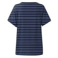 thumbnail image 4 of vigerkar Summer Tops for Women 2025 Short Sleeve V Neck T Shirts Trendy Vintage Basic Tees Loose Comfy Blouses Casual Outfits Dark Blue, XXL, 4 of 6