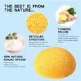 thumbnail image 3 of Esponja Konjac Semicírculo Lavado de cara Puffs Herramientas de maquillaje facial (Amarillo) Ygjytge Cuidado Belleza, 3 of 6