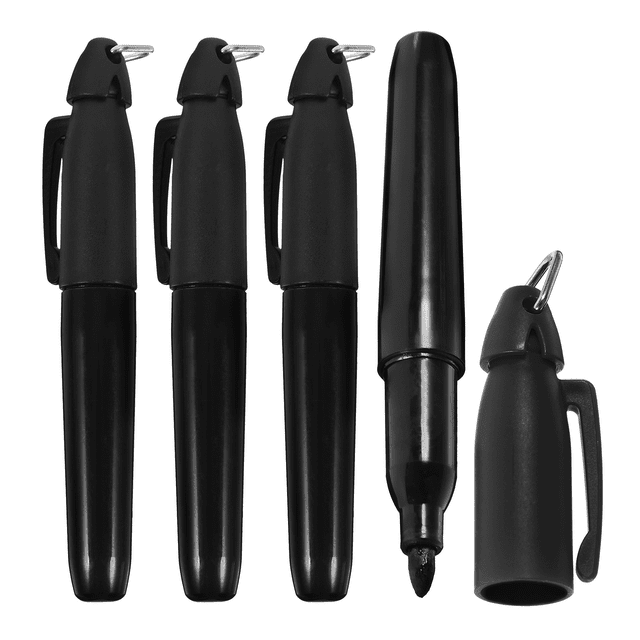 4 Pcs Stylo à Bille pour Alignement de Golf, Accessoires de Balles, Noir