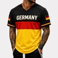 thumbnail image 4 of 2026 Soccer Cup Fan Jersey for Men, V-Neck Short Sleeve T-Shirt with National Team Flag Graphic, Soft Cotton Blend Athletic Top, 1 PC Black L, 4 of 5