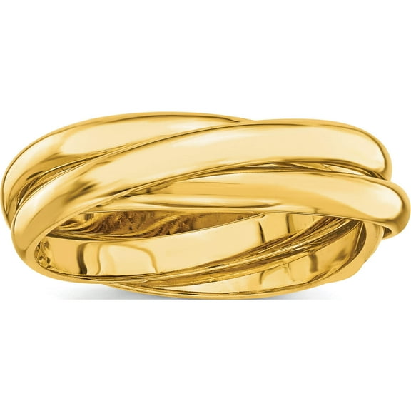 14K Yellow Gold Polished Rolling Ring (Size 4) Made In United States rr1-4