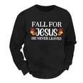 thumbnail image 5 of Ediodpoh Men's Hoodless Sweatshirt Fashion Plus Size Pullover for Thanksgiving Fall Oversized Holiday Logo Print Tops Hop Style Comfortable Sweatshirts Men Sweatshirts Black S, 5 of 5