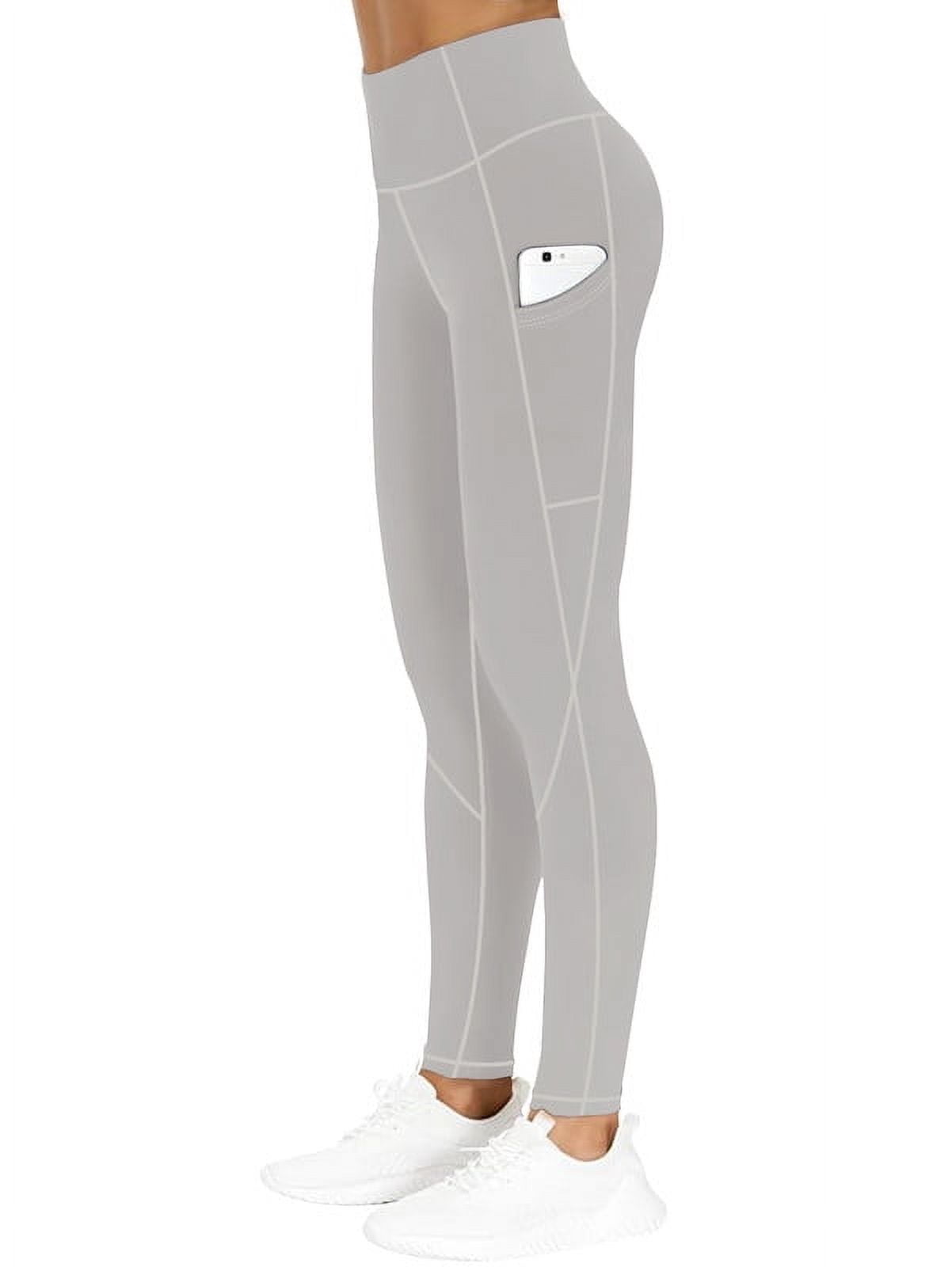 Funidos Women's High Waisted Yoga Pants with X-Band Side Pockets Tummy Control Workout Leggings for gym running