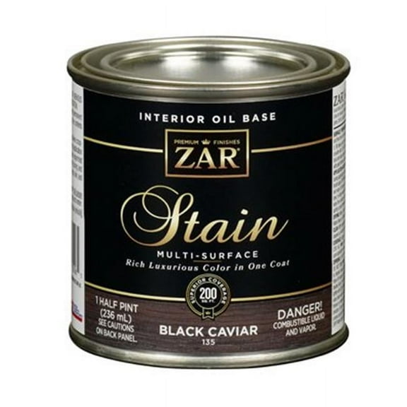 1/2 pt UGL 13506 Black Caviar Zar Interior Oil-Based Wood Stain
