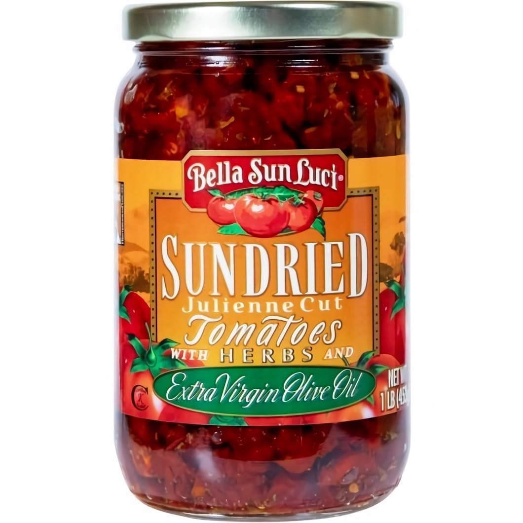Bella Sun Luci | Julienne Cut Sun Dried Tomatoes with Herbs & Premium Olive Oil | 1 Pound | Case of 12