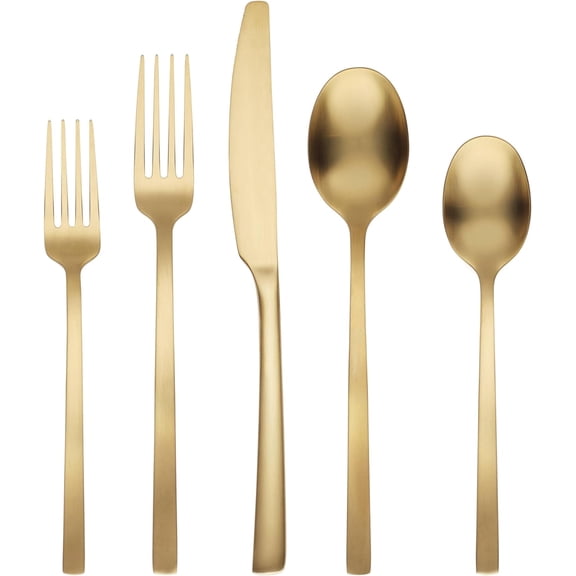 Beacon Gold Satin 45-Piece Flatware Set