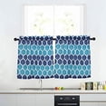 thumbnail image 2 of 2pcs Geometric Printing 100% Polyester Kitchen Tiers Rod Pocket Small Window Curtains Set for Bedroom/Living Room, 2 of 4