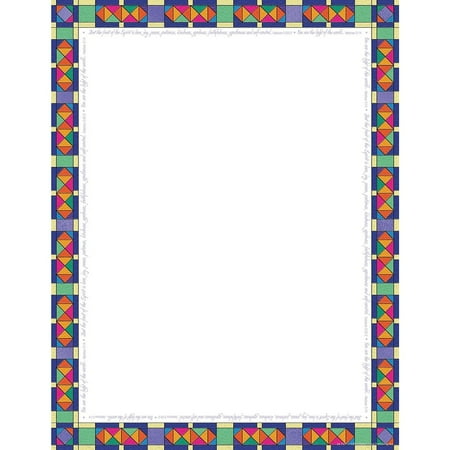 Barker Creek Computer Paper, 8 1/2" x 11", Stained Glass, Pack Of 50 Sheets