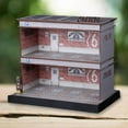 thumbnail image 2 of Acrylic Garage Show Case 1:64 Scale Tabletop Decors LED Lights 1/64 Red Brick Double Layer, 2 of 8