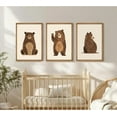 thumbnail image 4 of Bear Nursery Wall Art Decor Kids Canvas Poster Baby Boy Nursery Wall Decor Woodland Animal Pictures Teddy Peeking Bear Prints Cute Brown Painting Neutral Artwork Bedroom Set of 3, 4 of 6