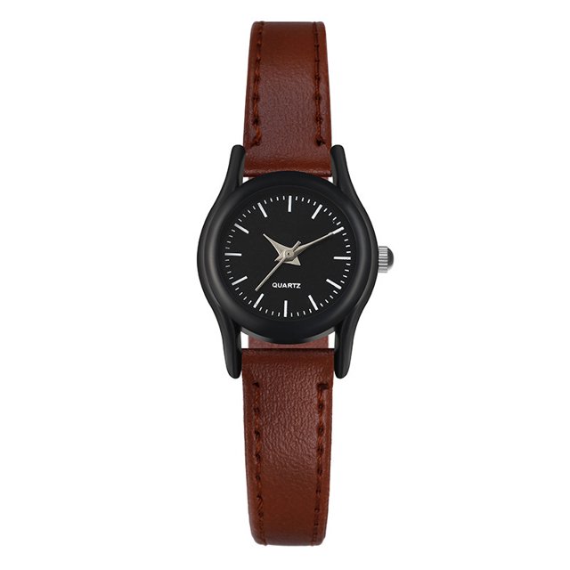 pareja mira un par de relojes de hombre relojes de hombre relojes de mujer relojes de pareja reloj unisex Pomoko con esfera negra, correa marrón claro, caja de 37 mm y movimiento de cuarzo; corona en forma de bala en vista frontal. Apto también como accesorio de pareja para uso diario.