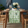 thumbnail image 2 of Spring Plants Table Runner - 36 Inch Long, Kitchen Dining Table Runner Dresser Scarves, Watercolor Birds Leaves Flowers Green Plaid Farmhouse Decor for Coffee Tables Wedding Party Banquet, 2 of 8