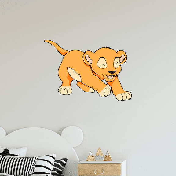 DS Inspirational Decals Baby Tiger Cub Vinyl Wall Decal | 20" x 30" Adhesive Kids Bedroom Nursery Young Big Cat Animal Decor Design Removable Living Room Wall Sticker Decoration
