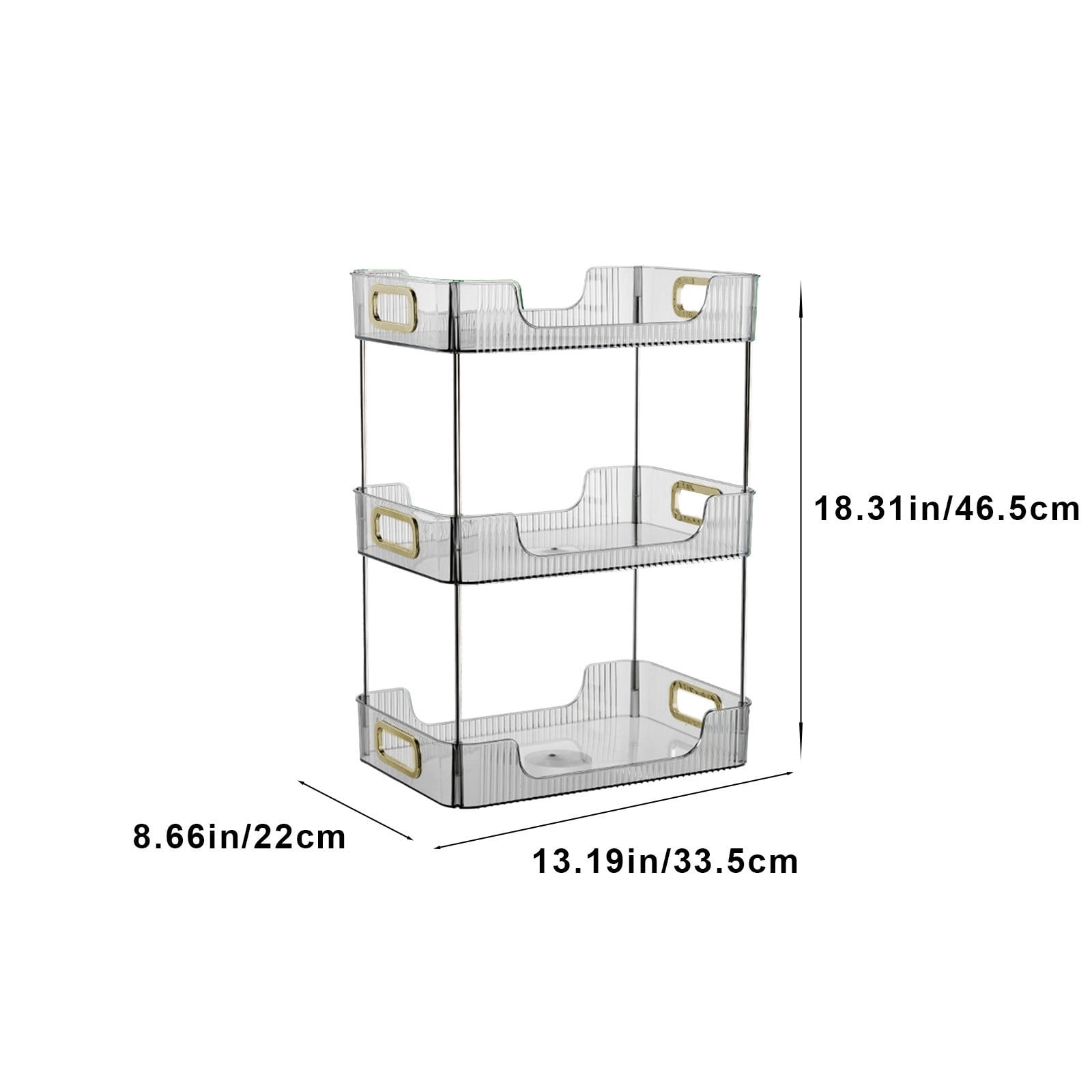 3-Tier Transparent Desktop Shelf Organizer - Japanese Style Household Storage Shelf for Bathroom Vanity, Bedroom, Desk, Cosmetics & Office Supplies | Space-Saving Design