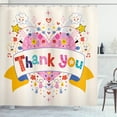 thumbnail image 1 of Ambesonne Thank You Shower Curtain, Heart Stars and Clouds, 69"Wx75"L, Multicolor, 1 of 3