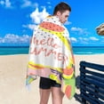 thumbnail image 4 of Coolnut Beach Towels Hello Summer Watermelon Camping Towels Palm Leaves Sand Free Beach Towel, 30"x60" Large Beach Towels Quick Dry Bath Travel Towels Pool Yoga Beach Mat for Men Women, 4 of 6