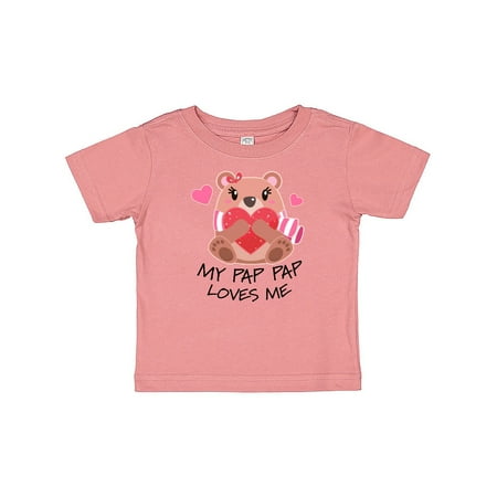 

Inktastic My Pap Pap Loves me- bear and hearts Gift Baby Boy or Baby Girl T-Shirt