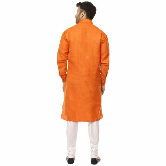 Men's Indian Linen Bollywood Achkan Pathani Kurta Style Pajama Set