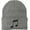 Grey, variant on Music Note Embroidered Beanie Knit Cuffed Cap Music Lover Hat Musician Gift (Black)