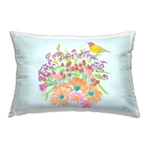 Stupell Industries Vivid Blooms & Bird Decorative Printed Throw Pillow, 14 x 20