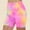 Pink, variant on Frostluinai Women's Workout Shorts High Waisted Tie Dye Sport Shorts Stretchy Slim Fit Athletic Gym Shorts Soft Biker Shorts