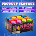 thumbnail image 3 of Mini Neon Party Bubbles for Kids - (Pack of 12) Bulk Wands and Bottles for Blowing Bubbles, Birthday Party Favors, Toy Gift, Outdoor Toys, Carnival Prizes, and Goody Bag Stuffers, 3 of 7