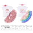thumbnail image 7 of FYMNSI Baby Girls Birthday Outfit Cake Smash Outfit Romper Ruffle Tulle Tutu Skirt with Headband Clothes Set 3T 3rd Rainbow Fl, 7 of 7
