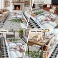 thumbnail image 5 of Rectangle Area Rugs 5 x 7 Ft, Grey Christmas Non-Slip Residential Carpet, Xmas Tree Snowman Bear Snowfall Plaid Indoor Crawling Mats Runner Rugs for Living Room/Dining Room/Bedroom, 5 of 8