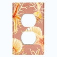 thumbnail image 2 of Metal Light Switch Wall Plate Outlet Cover (Ocean Sea Star Fish Shell Coral Clam Peach - Single Duplex), 2 of 2