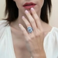 thumbnail image 6 of BERRICLE Sterling Silver Vintage Inspired Art Deco Cubic Zirconia CZ Statement Milgrain Cocktail Fashion Ring for Women, Rhodium Plated Size 5, 6 of 10