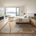 thumbnail image 3 of ODIKA 9'x12' Warm Earth Tones Abstract Line Art Washable Area Rug Modern Organic Shapes with Flowing Lines Non-Slip, Chair-Friendly for Dining Room, Basement, Large Office, 3 of 7