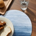 thumbnail image 3 of Blue Ombre Round Placemats Set of 2 for Dinning Tables,Heat-proof Braided Table Mats 15 Inch,Modern Abstract Art Ocean Oil Painting Washable Place Mat for Kitchen Restaurant Party Decor Table Setting, 3 of 9
