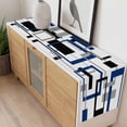 thumbnail image 4 of Blue Black Geometric Table Runner - 72 Inch Long, Kitchen Dining Table Runner Dresser Scarves, Modern Minimalist Stripes Aesthetic Farmhouse Decor for Coffee Tables Wedding Party Banquet, 4 of 8