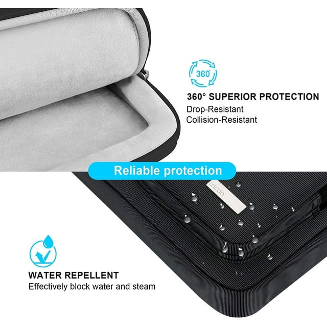 Funda hombro laptop Lacdo 14" con protección 360° para HP Chromebook 14, Acer Chromebook 14, ASUS ZenBook 14, Inspiron 14, color negro