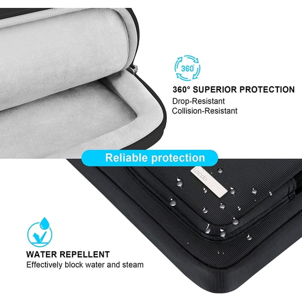 Funda hombro laptop Lacdo 14" con protección 360° para HP Chromebook 14, Acer Chromebook 14, ASUS ZenBook 14, Inspiron 14, color negro